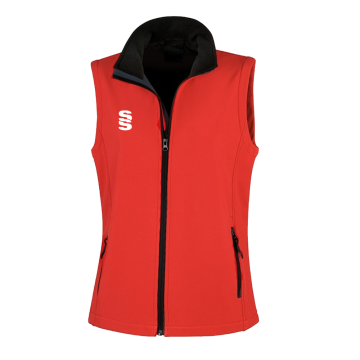 Core Printable Softshell Gilet Female: Red/Black